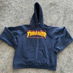 Thrasher blue hoodie medium with some shrinking